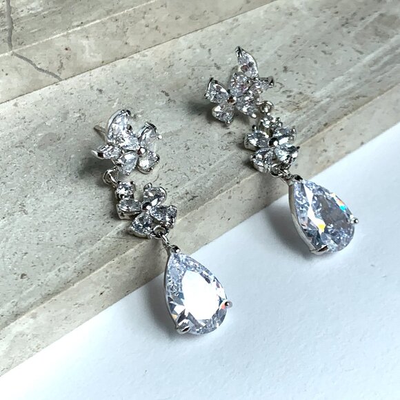 Apple Blossom Earrings – Valley + Vetiver NEW~ Anthropologie Apples & Figs Cherry Blossom CZ Earrings